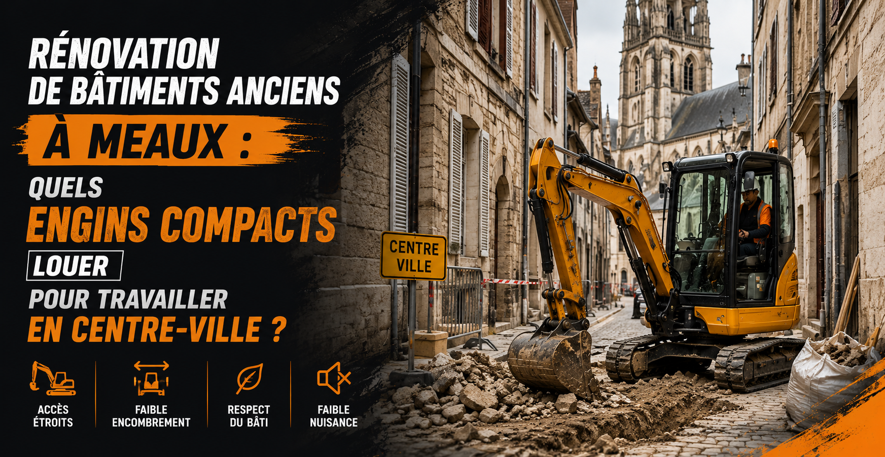 You are currently viewing Rénovation de bâtiments anciens à Meaux : quels engins compacts louer pour travailler en centre-ville ?